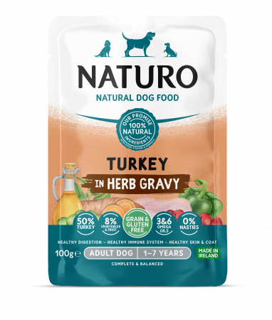 Naturo - Pouch Naturo Dog Adult Grain&Gluten Free Curcan in Sos 100 Gr
