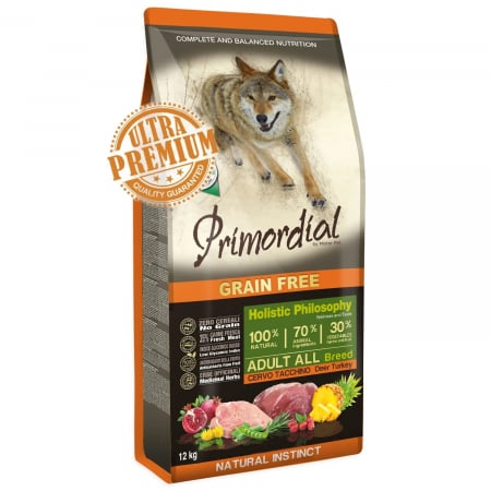 Primordial - Primordial Grain-Free Holistic Dog Adult cu Carne de Caprioara si Curcan