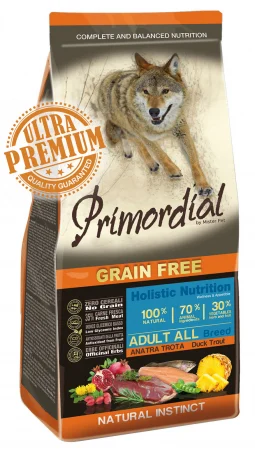 Primordial - Primordial Grain-Free Holistic Dog Adult cu Rata si Pastrav