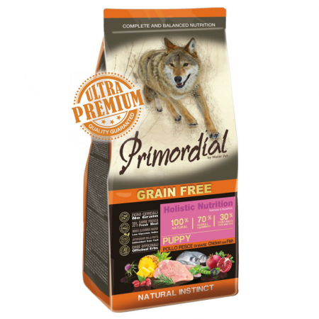 Primordial - Primordial Grain-Free Holistic Dog Puppy cu Pui si Peste de Mare 12kg