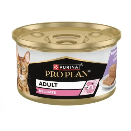 Pro Plan - Pro Plan Cat Adult Delicate Digestion Pate cu Curcan Conserva 85 Gr