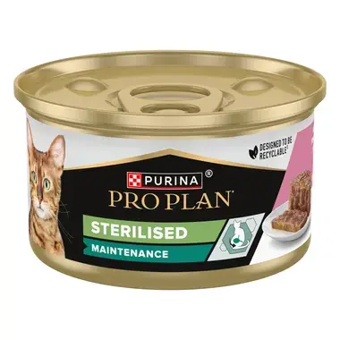 Pro Plan - Pro Plan Cat Maitenance Adult Sterilised Terina cu Ton si Somon Conserva 85 Gr