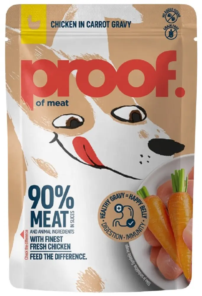 Proof - Proof Hrana Umeda pentru Caini cu Pui si Curcan in Sos de Morcovi 100 Gr
