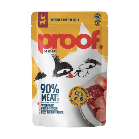 Proof - Proof Hrana Umeda pentru Pisici cu Pui si Vita in Jeleu 85 Gr