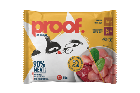 Proof - Proof Multipack Hrana Umeda pentru Pisici cu Pui si Pui/Vita in Jeleu 4x85 Gr