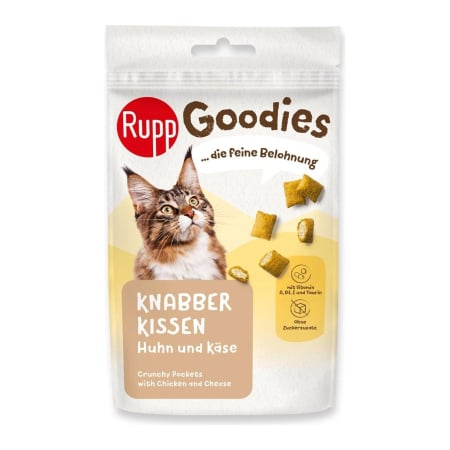 Recompense si Delicii pentru Pisici - Rupp Goodies Cat  Pernute Umplute cu Pui si Branza 50 Gr