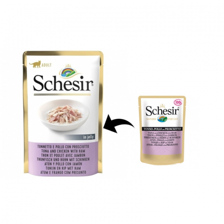 Schesir Pisica Adult Ton/Pui/Sunca Plic [1]