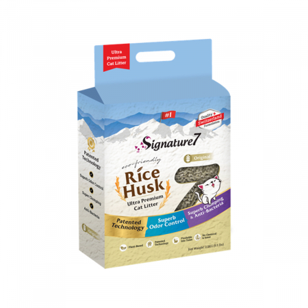 Nisip, Silicat si Asternuturi pentru Pisici - Signature7 Asternut Igienic Original Rice Husk 7 L