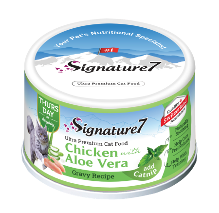 Signature7 - Signature7 Cat Hrana Umeda Reteta cu Pui in Sos de Aloe Vera 70 Gr