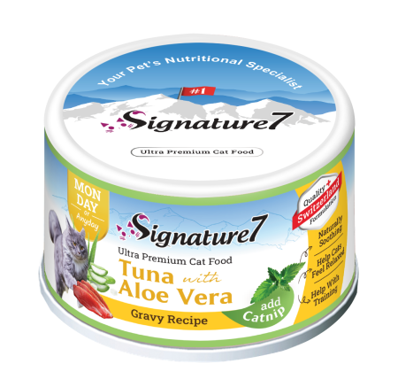 Signature7 - Signature7 Cat Hrana Umeda Reteta cu Ton in Sos de Aloe Vera 70 Gr