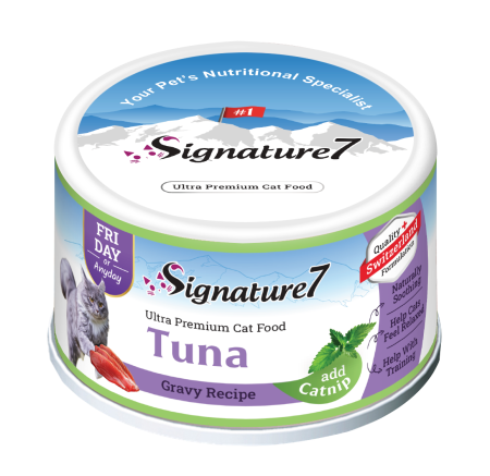 Signature7 - Signature7 Cat Hrana Umeda Reteta cu Ton si Catnip in Sos 70 Gr