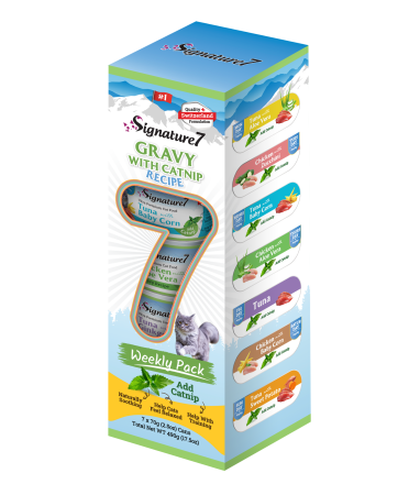 Signature7 - Signature7 Cat Variety Pack Retete de Ton si Pui in Sos cu Catnip 7x70 Gr