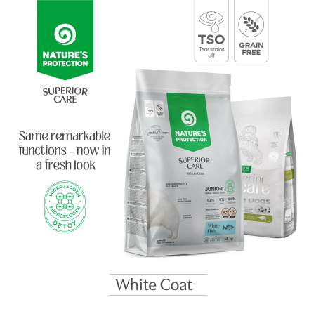 Hrana Uscata Caini - Superior Care White Dogs Grain Free Small&Mini Breeds Junior cu Peste Alb
