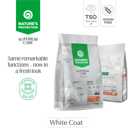 Caini - Superior Care White Dogs Small&Mini Breeds Adult Grain Free cu Somon