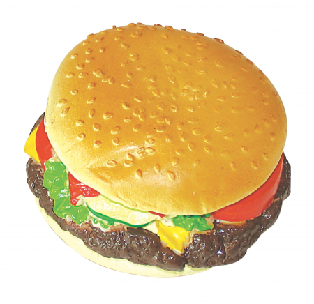 Caini - TOY1746 Jucarie hamburger din vinil 5.5x Diametru 9cm