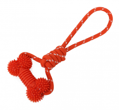 Caini - TOY1883 Jucarie sfoara cu cauciuc termoplastic;13x33cm