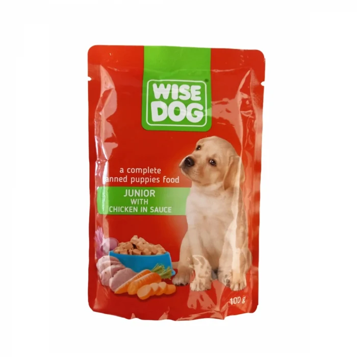 Hrana Umeda Caini - Wise Dog Junior Plic cu Pui in Sos 100 Gr