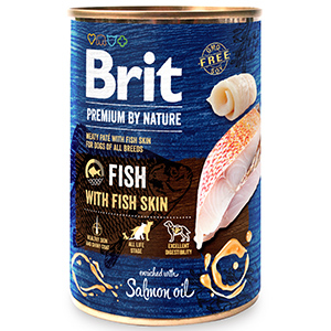 Brit Premium by Nature Dog Fish with Fish Skin Conserva 400 G, 8595602561889