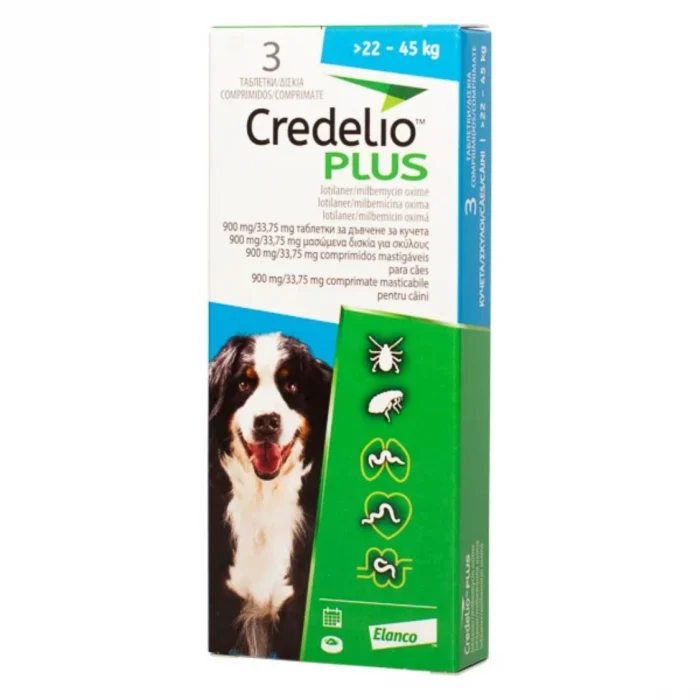 Credelio Plus pentru Caini 1 Comprimat Masticabil (22-45 Kg) 900 Mg