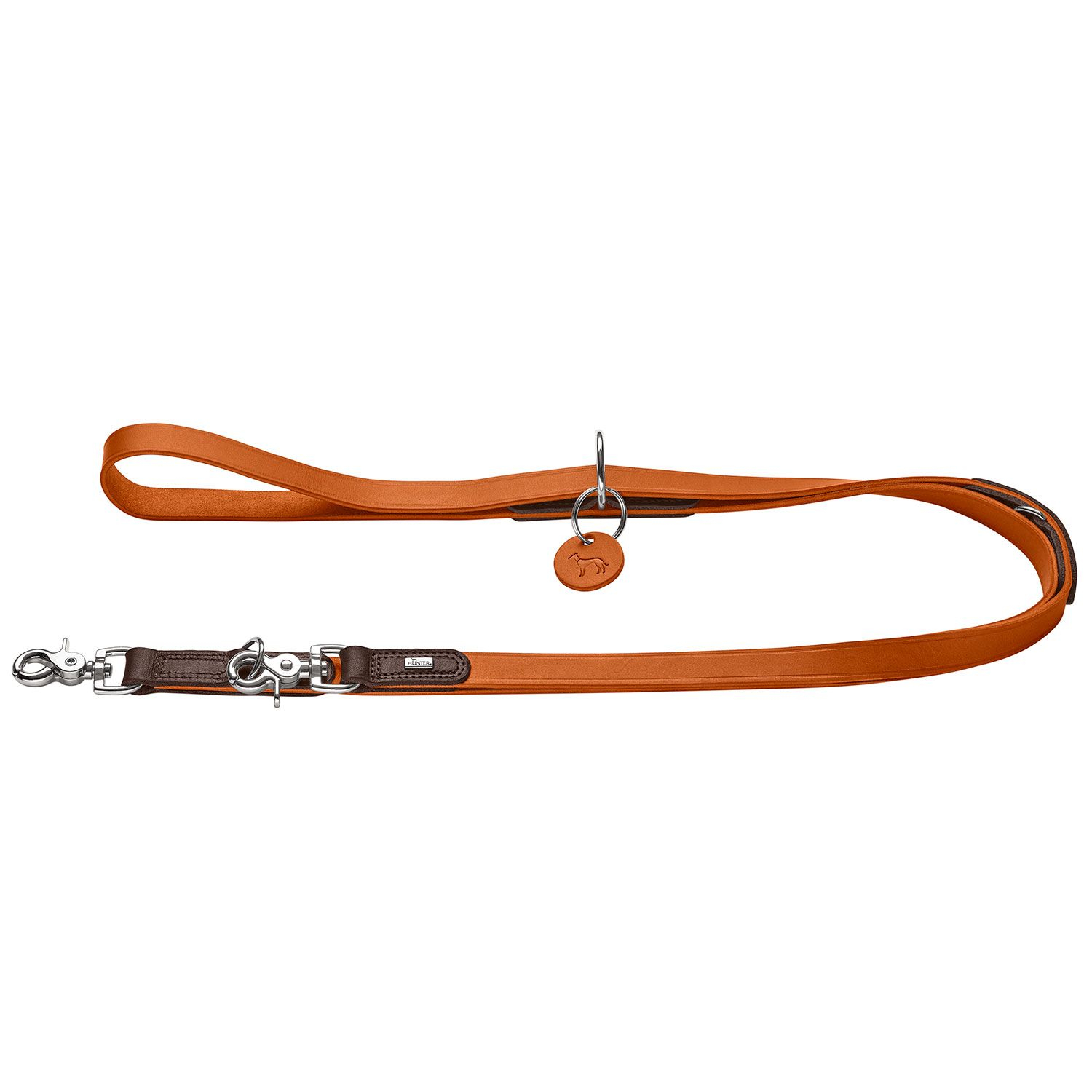 Hunter Lesa de Antrenament Lemvig din Piele Naturala 1.5 200 Cm Orange/Dark Brown, 1.5/200 Cm