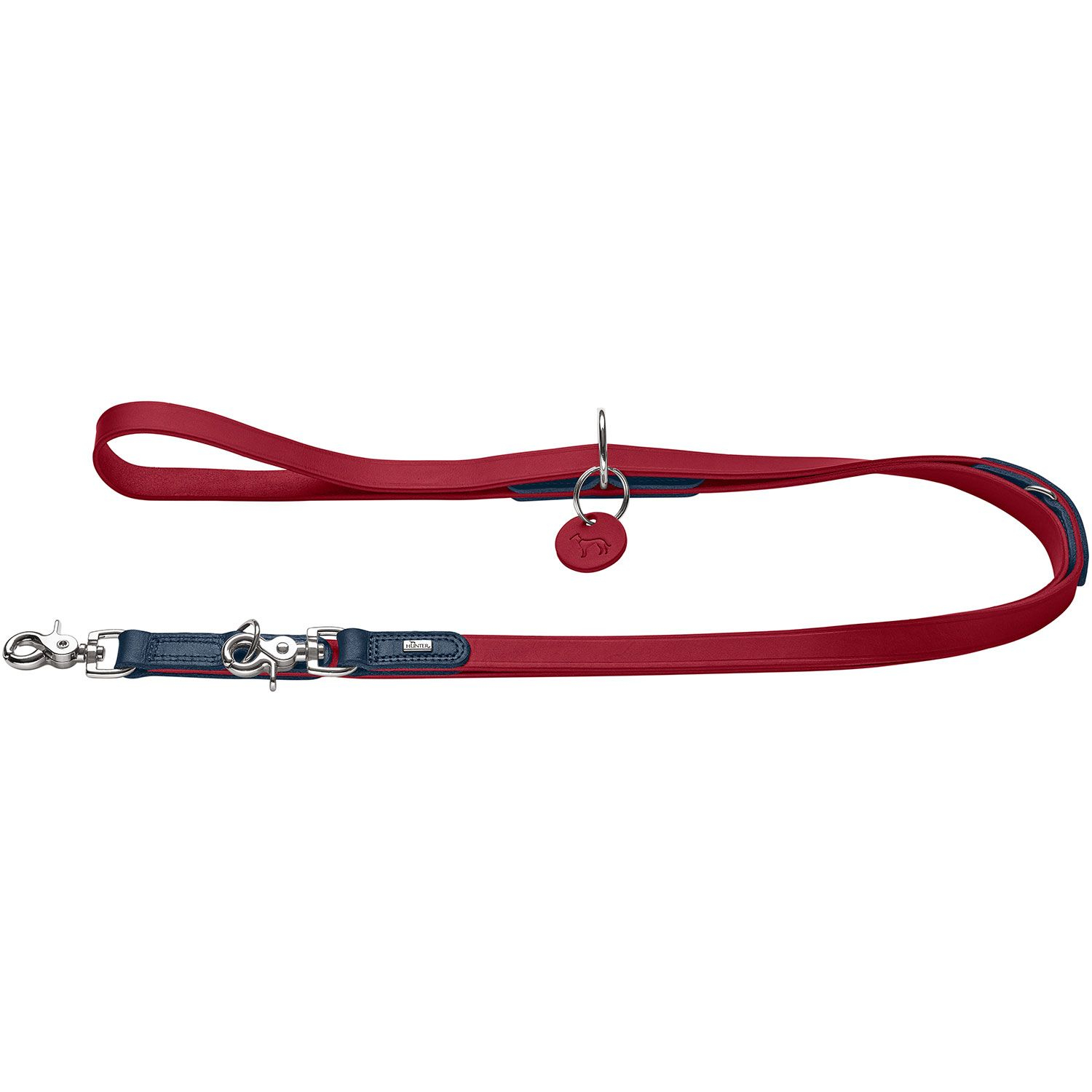 Hunter Lesa de Antrenament Lemvig din Piele Naturala 1.5 200 Cm Red/Dark Blue, 1.5/200 Cm