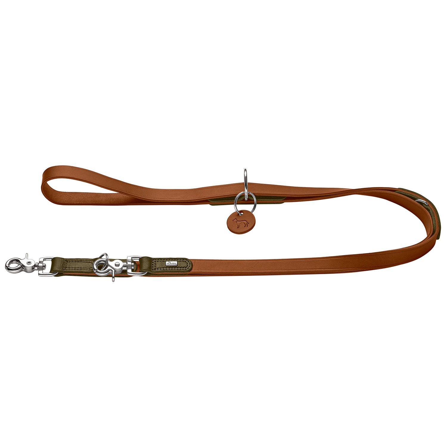 Hunter Lesa de Antrenament Lemvig din Piele Naturala 1.5 200 Cm Cognac/Olive, 1.5/200 Cm
