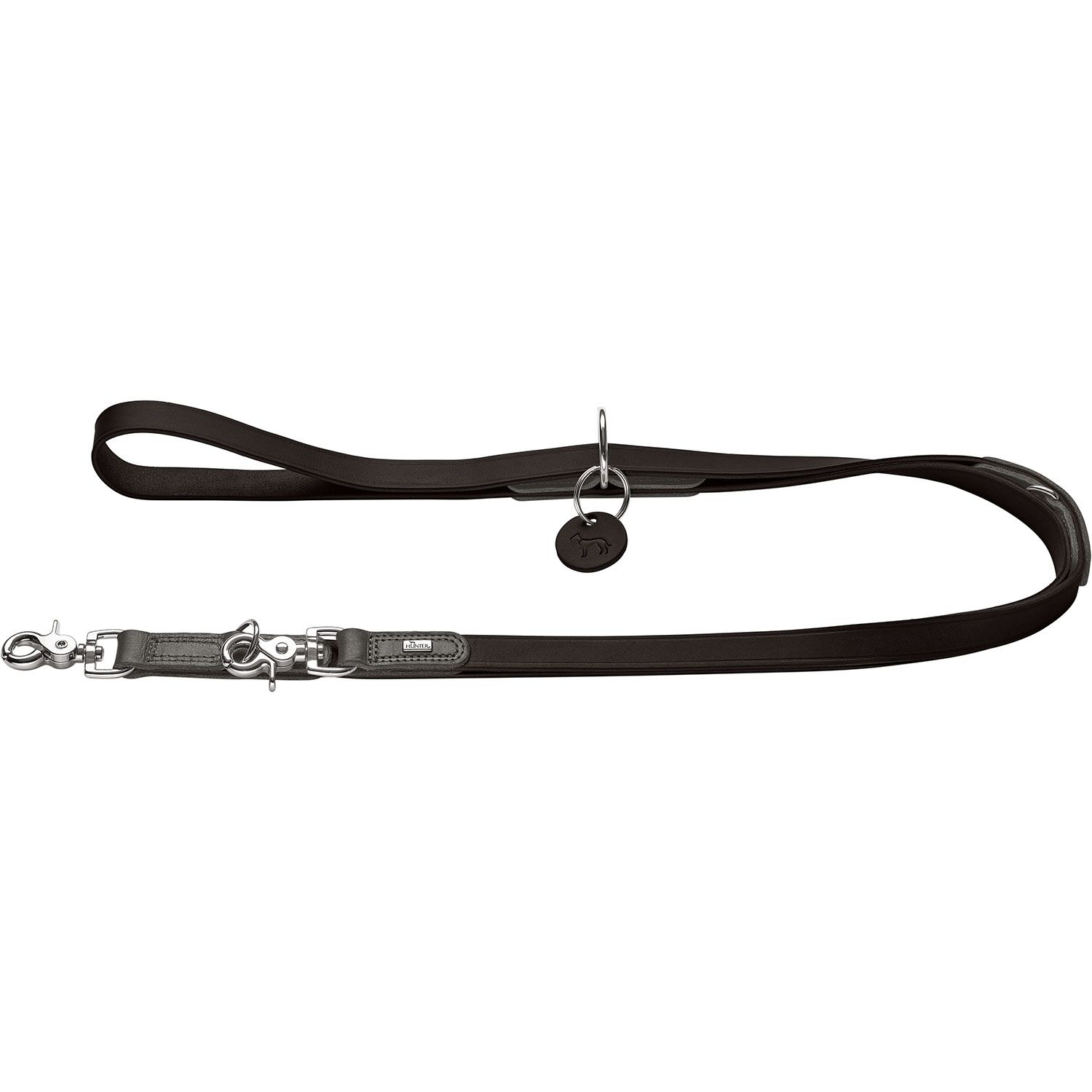 Hunter Lesa de Antrenament Lemvig din Piele Naturala 1.5 200 Cm Black/Stone Grey, 1.5/200 Cm