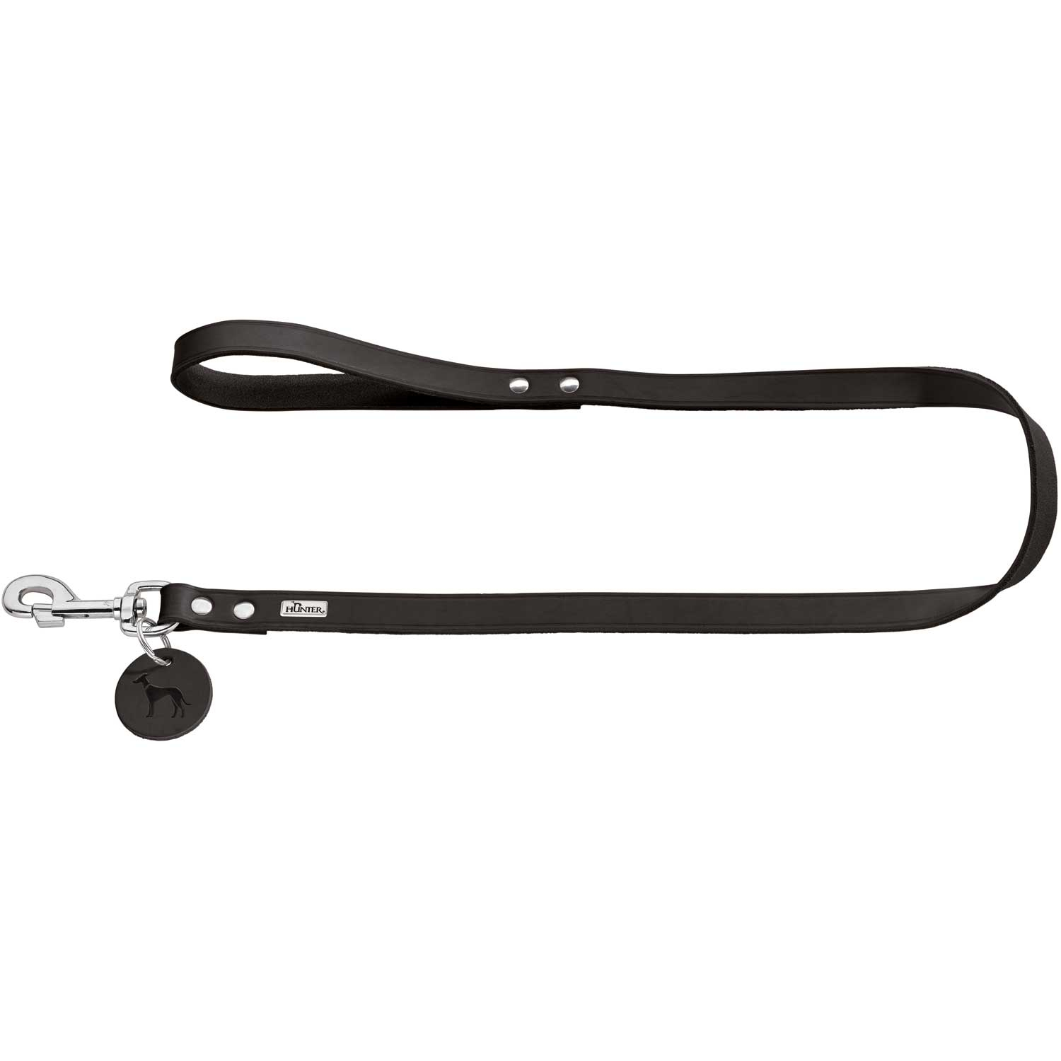 Hunter Lesa din Piele Naturala Leash 1.6 100 Cm Black, 1.6/100 Cm