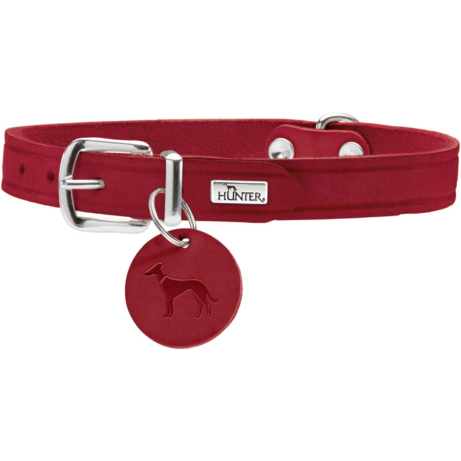 Hunter Zgarda Aalborg din Piele Naturala S 42 Cm Red, S 42 Cm