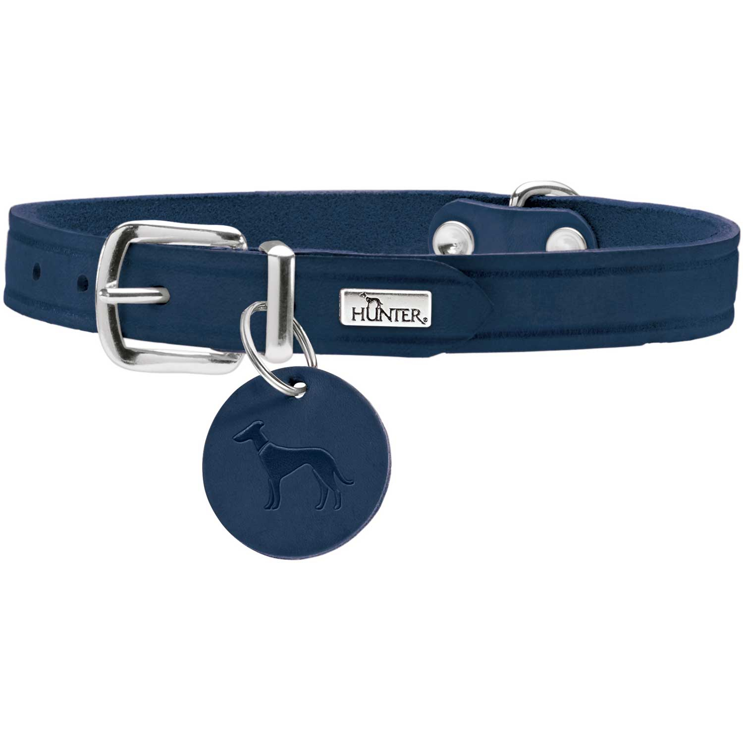 Hunter Zgarda Aalborg din Piele Naturala M 52 Cm Blue, M 52 Cm