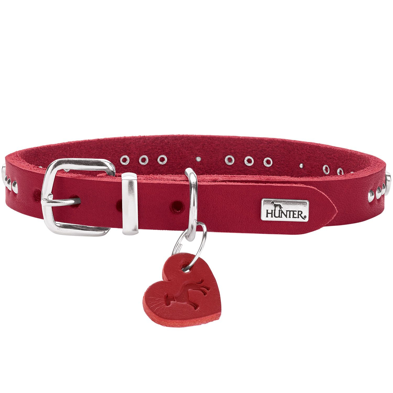 Hunter Zgarda Aalborg Hearts din Piele Naturala XXS-XS 27 Cm XXS-XS 27 Cm, Red