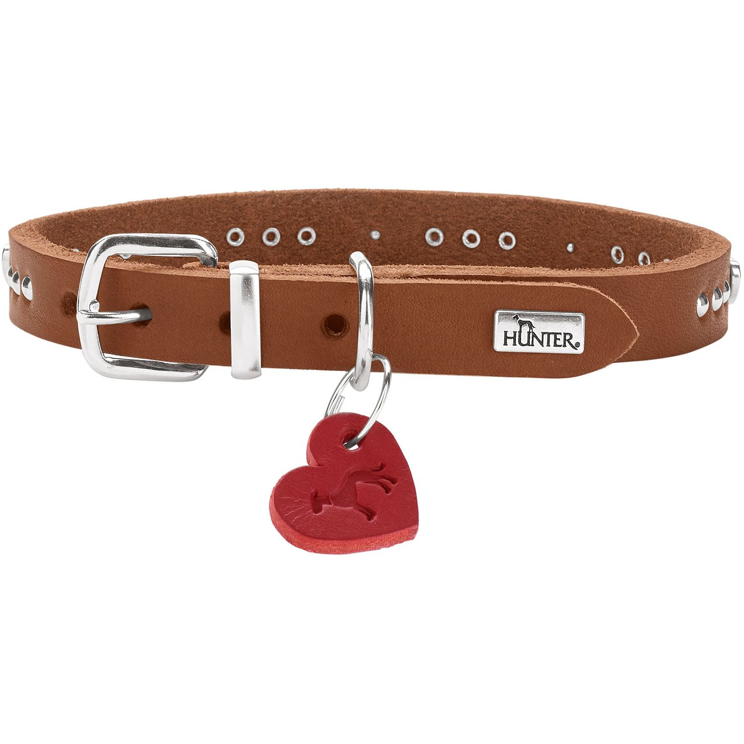 Hunter Zgarda Aalborg Hearts din Piele Naturala XXS-XS 27 Cm XXS-XS 27 Cm, Cognac