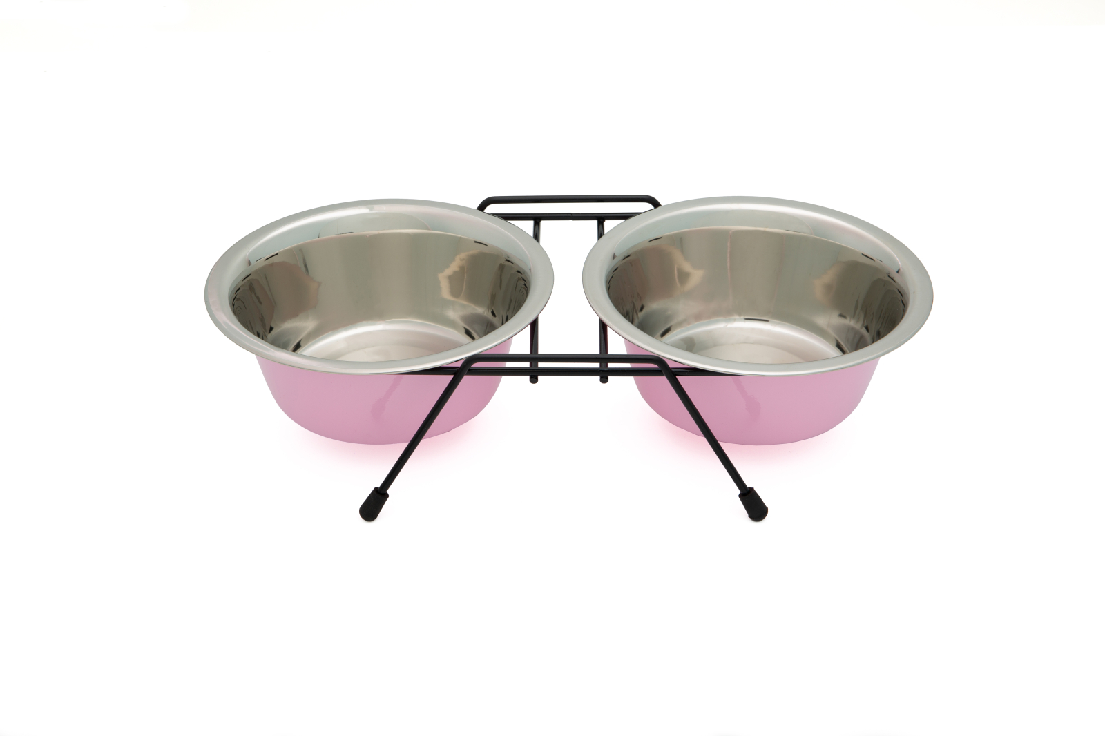 Leopet Castron Inox Twin Coloured pentru Caini si Pisici 2x900 Ml - 17 Cm
