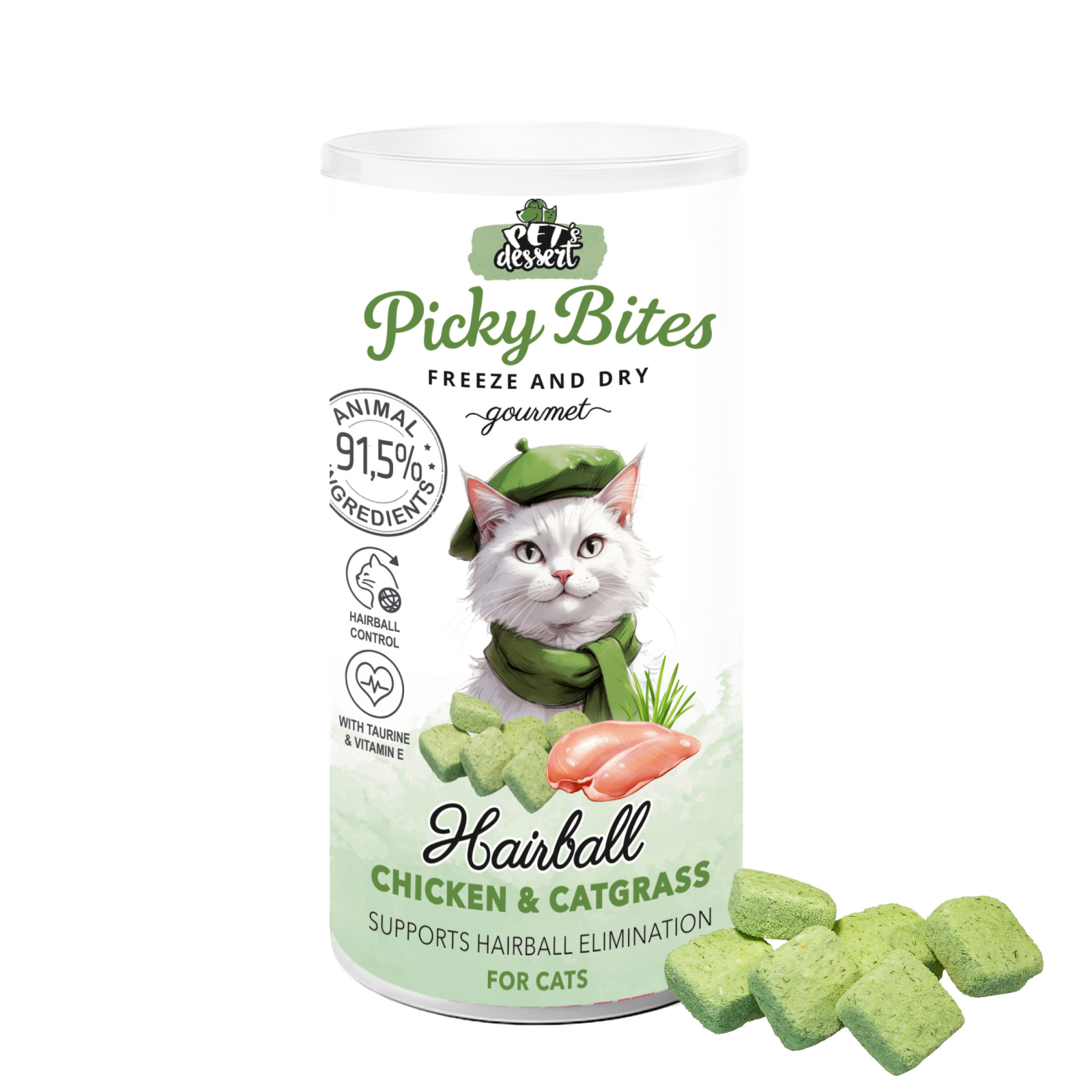 Picky Bites Hairball Chicken & Catgrass