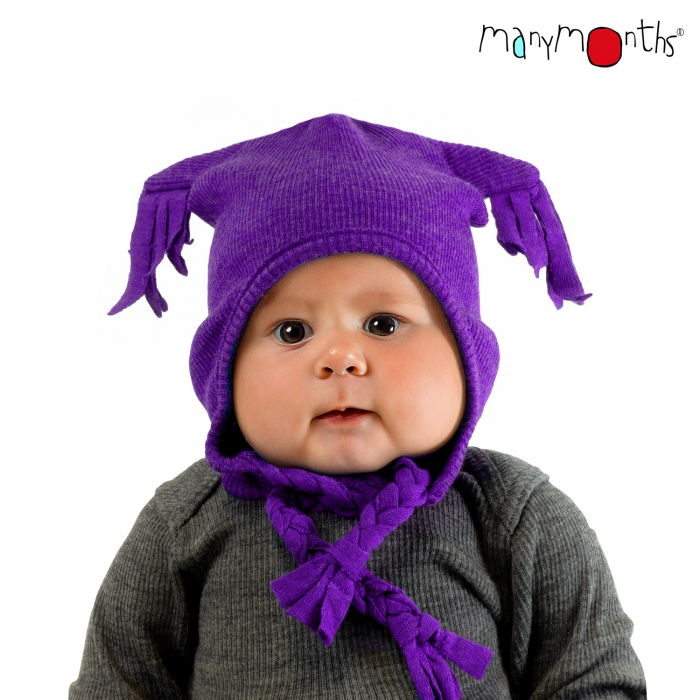 Caciula cu snur din lana merinos Rib, Many Months, Charmer/Explorer, 3-12/18 luni, 43-48 cm, Acai Berry [1]