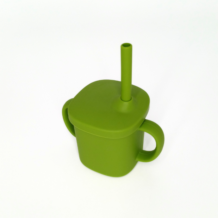 Cana cu pai si capac din silicon, Coccorito, Green [3]