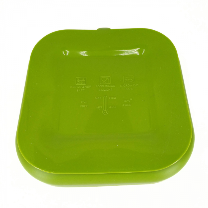 Farfurie patrata din silicon compartimentata, Coccorito, Green [2]