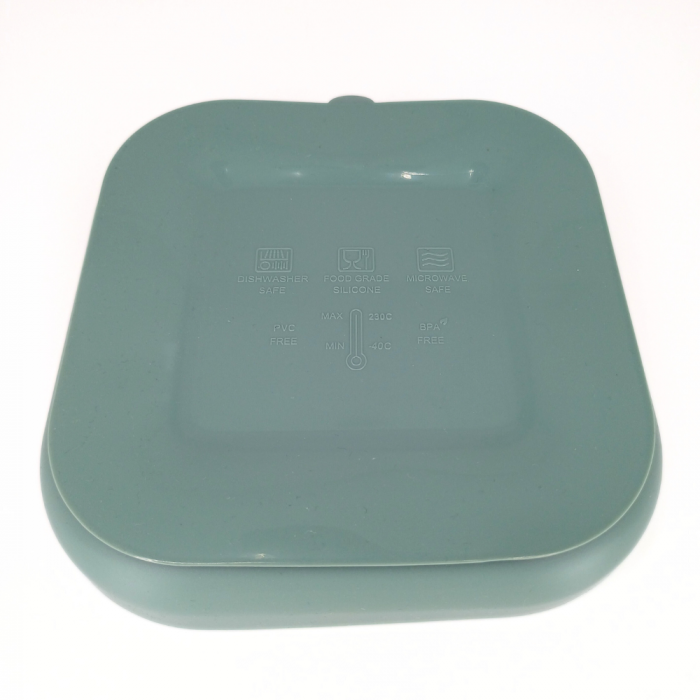 Farfurie patrata din silicon compartimentata, Coccorito, Mint [2]