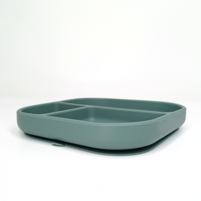 Farfurie patrata din silicon compartimentata, Coccorito, Mint [3]