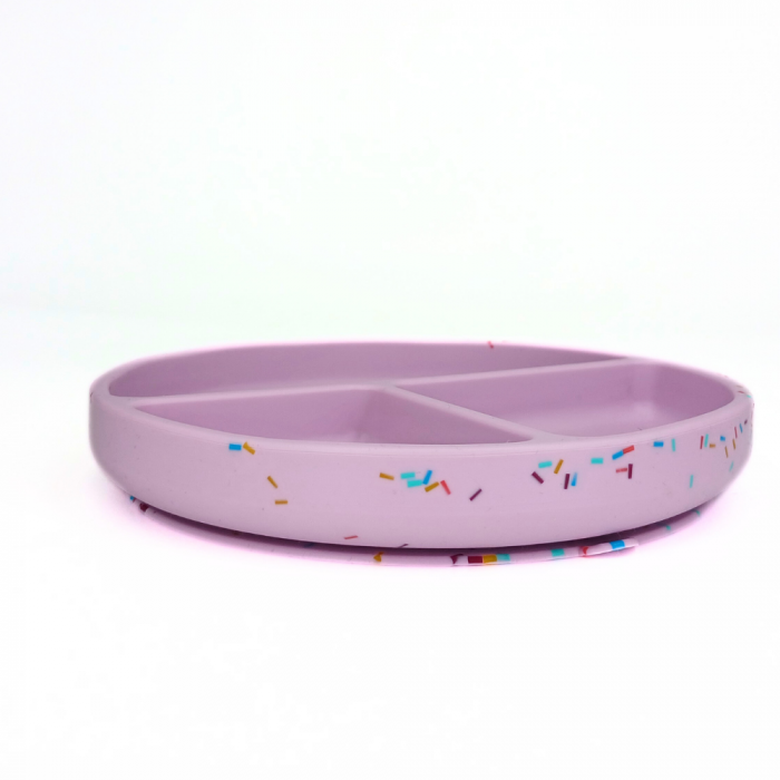 Farfurie rotunda din silicon compartimentata, Coccorito, Lila [3]