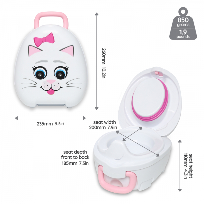 Olita portabila cu capac si maner My Carry Potty, Pisica [5]