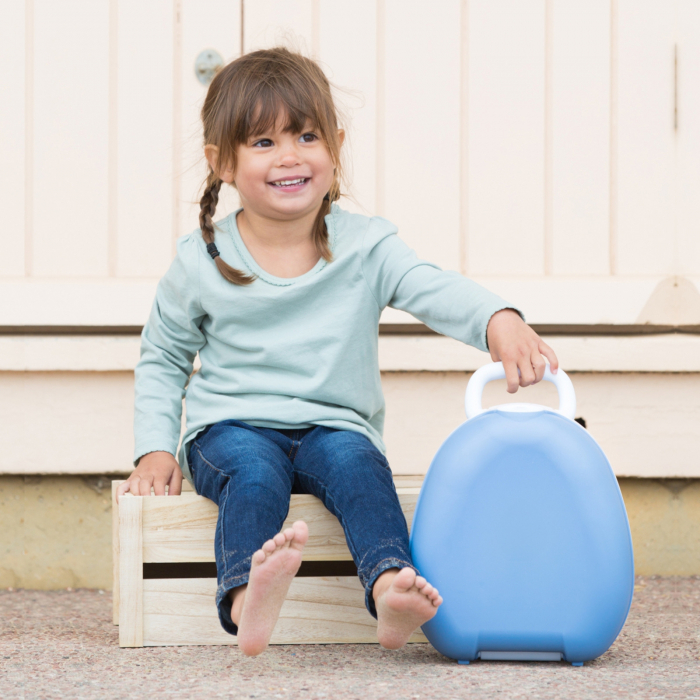 Olita portabila cu capac si maner My Carry Potty, Bleu pastel [2]