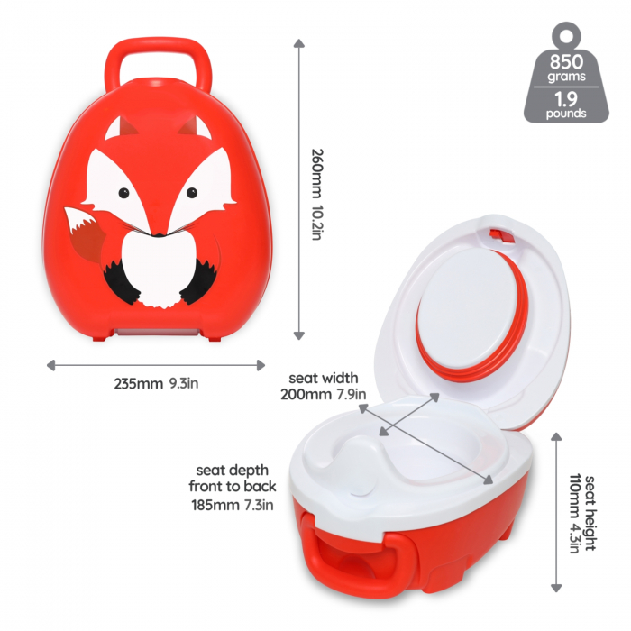 Olita portabila cu capac si maner My Carry Potty, Vulpe [5]