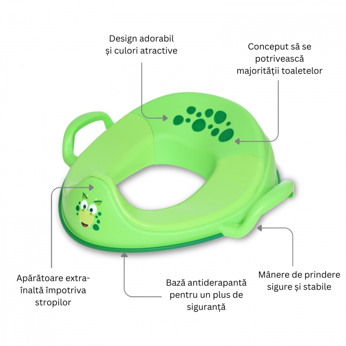 Reductor cu manere pentru toaleta, My Trainer Seat, Dino [4]