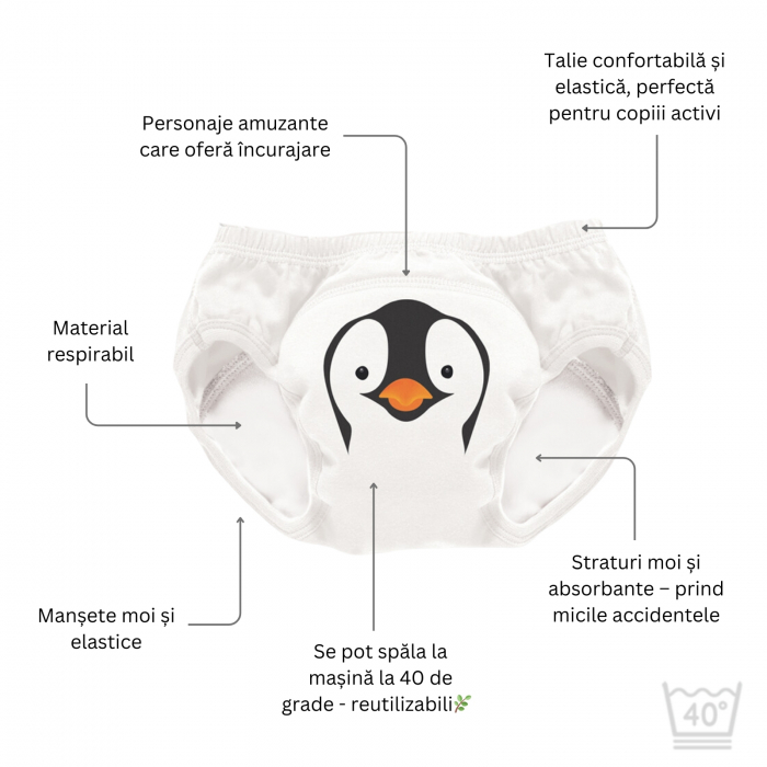 Set de 3 chilotei de antrenament la olita My Little Training Pants, 3-4 ani, Pinguin [4]