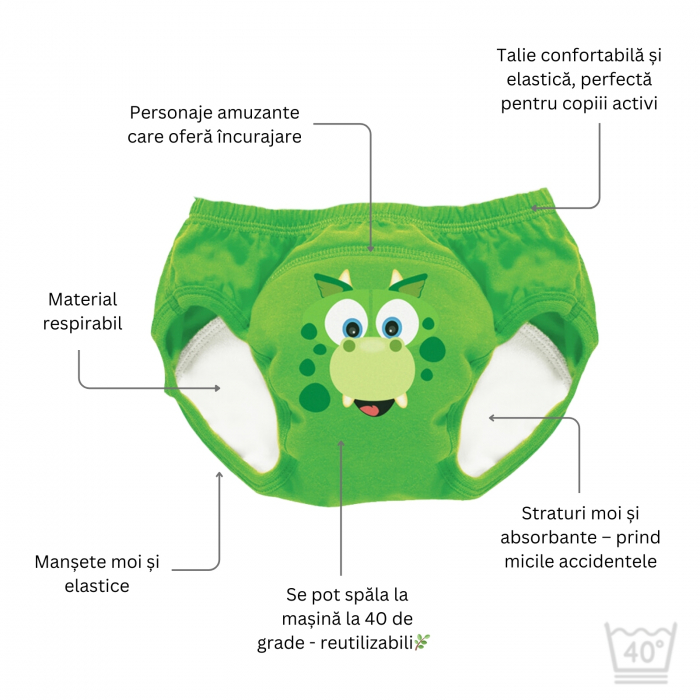 Set de 3 chilotei de antrenament la olita My Little Training Pants, 3-4 ani, Vulpe [6]