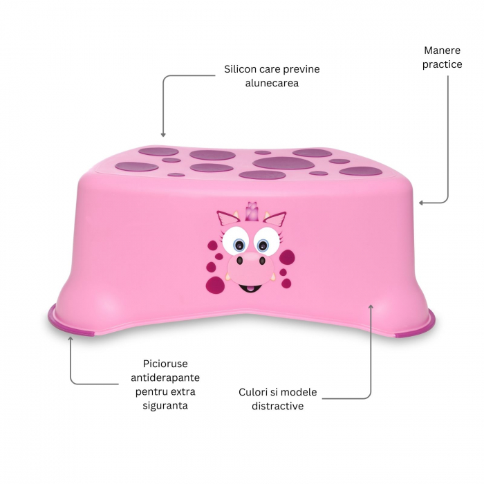 Treapta inaltatoare pentru copii, My Step Stool, Dragon roz [4]