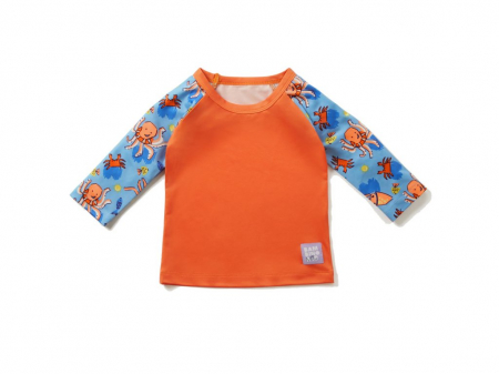 Diversificare si Ingrijire Bebe - Bluza de plaja cu maneci, Bambino Mio, 0-6 luni, Wave Patrol