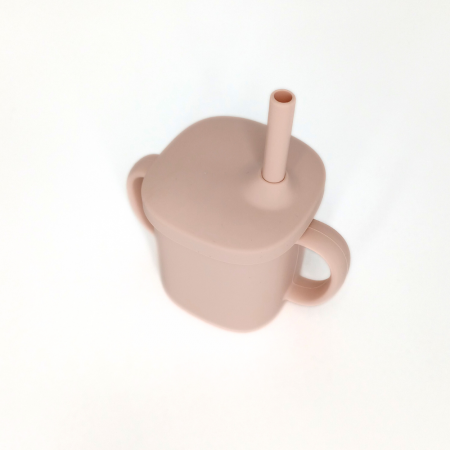 Cana cu pai si capac din silicon, Coccorito, Soft Pink [2]