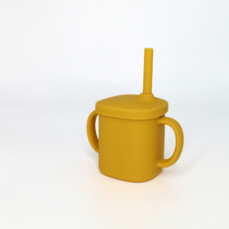 Cana cu pai si capac din silicon, Coccorito, Yellow [1]